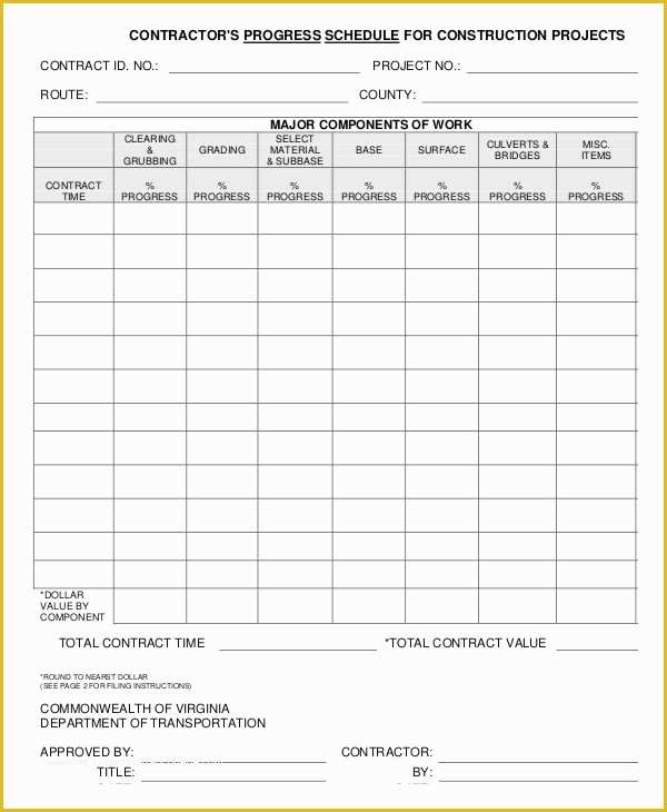 Construction Work Schedule Templates Free Of Construction Work Schedule Templates 8 Free Word Pdf