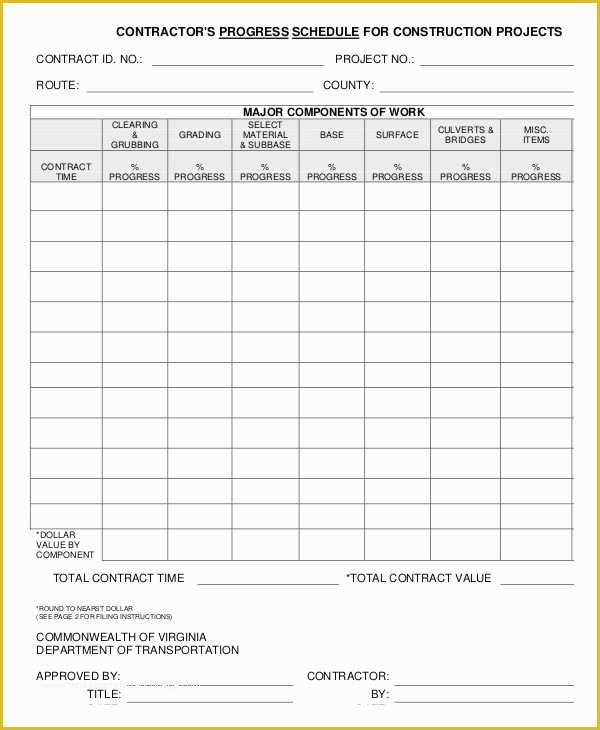 Construction Work Schedule Templates Free Of Construction Work Schedule Templates 8 Free Word Pdf