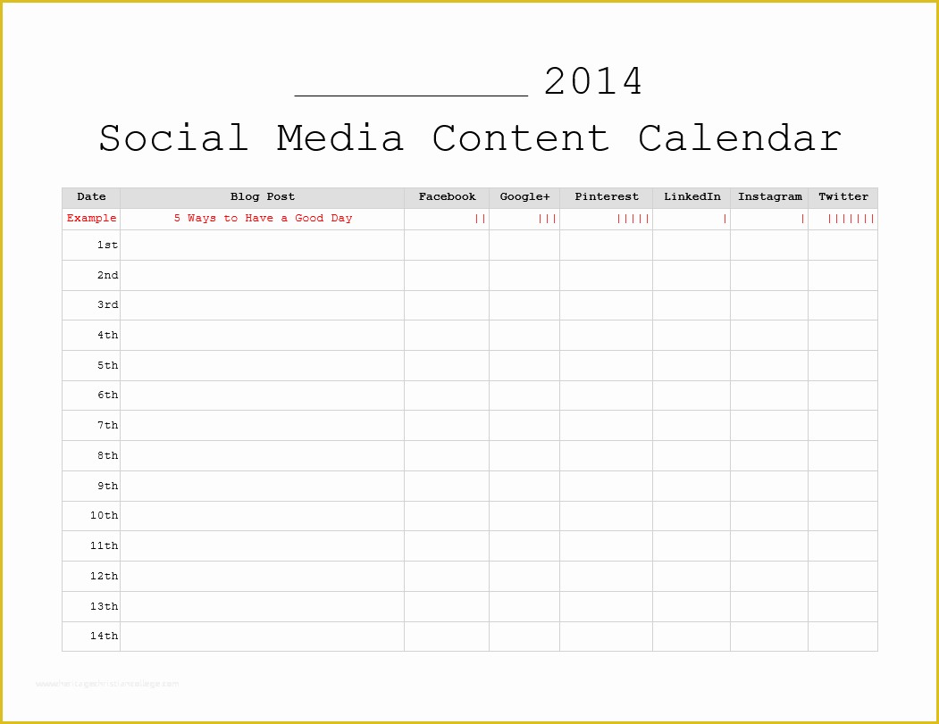 Content Calendar Template Free Of 3 Free Monthly Content Marketing Calendars Printable