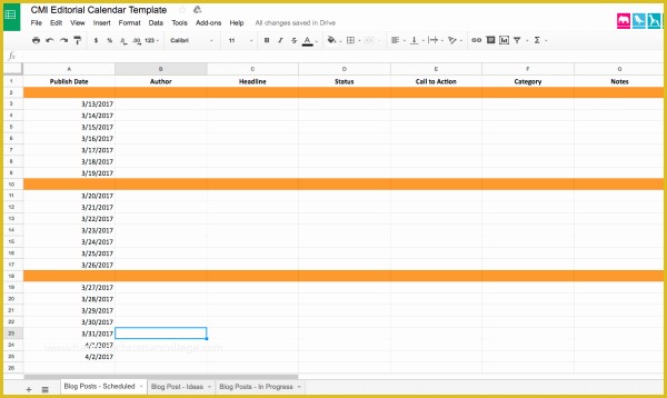 Content Calendar Template Free Of Editorial Calendar Templates