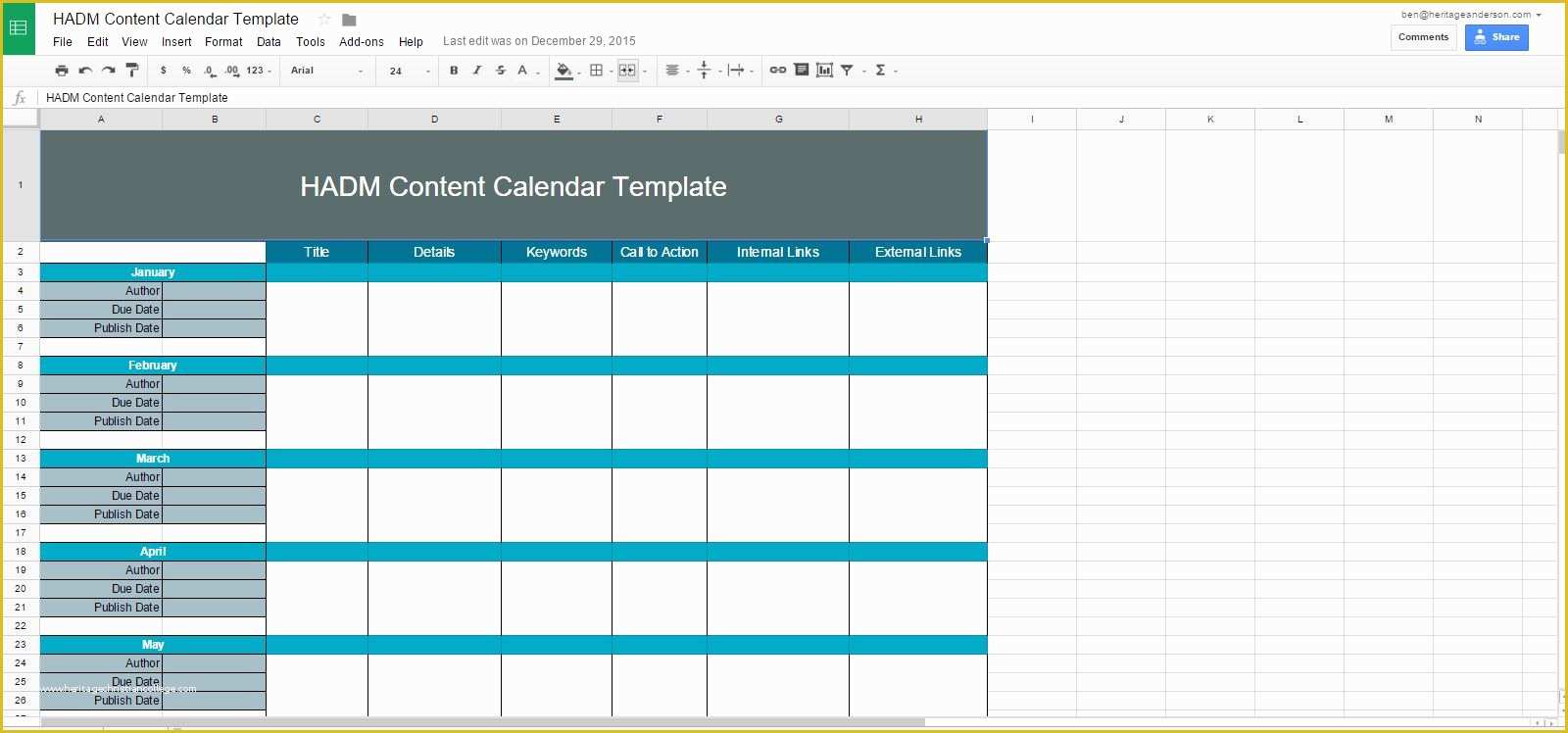 Content Calendar Template Free Of Free 12 Month Content Calendar Template Ha Digital