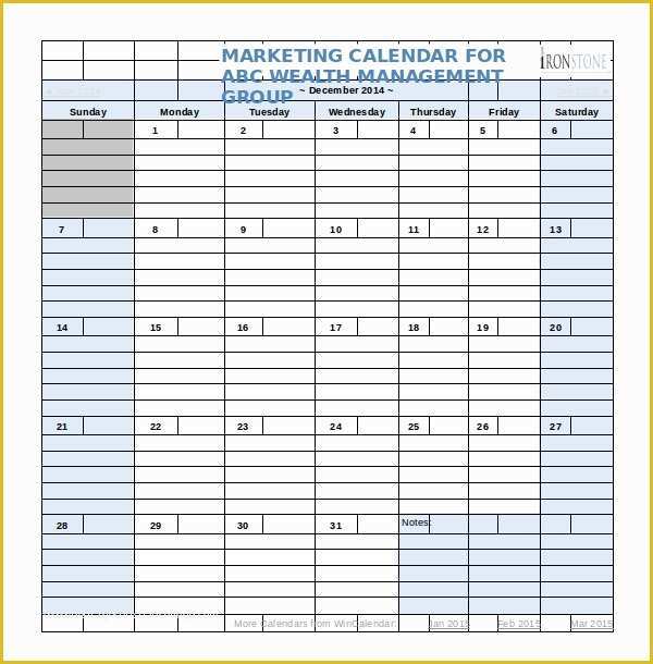 Content Calendar Template Free Of Marketing Calendar Template 3 Free Excel Documents