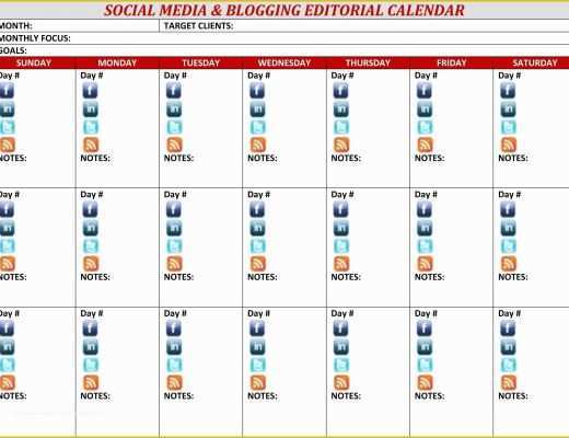 Content Calendar Template Free Of social Media Content Calendar Template