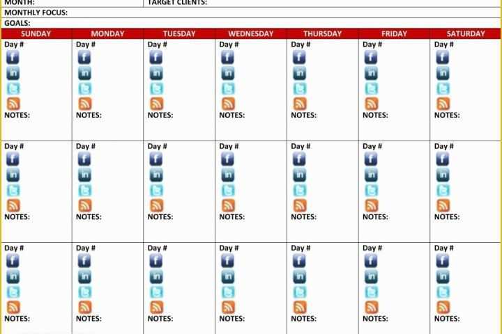 Content Calendar Template Free Of social Media Content Calendar Template