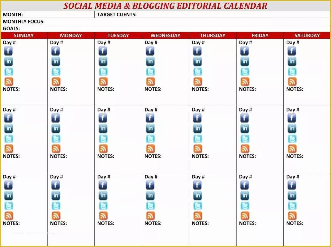 Content Calendar Template Free Of social Media Content Calendar Template