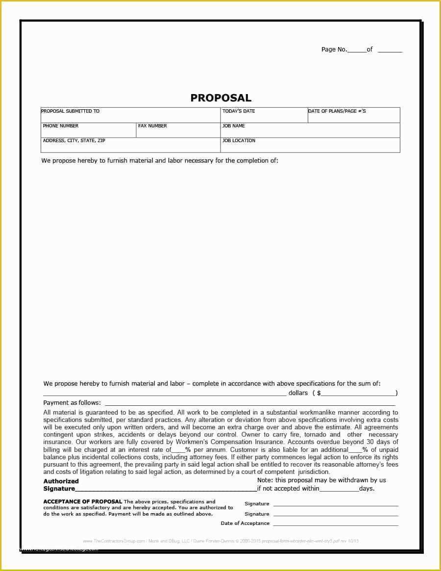 Contractor Bid Sheet Template Free Of 31 Construction Proposal Template &amp; Construction Bid forms