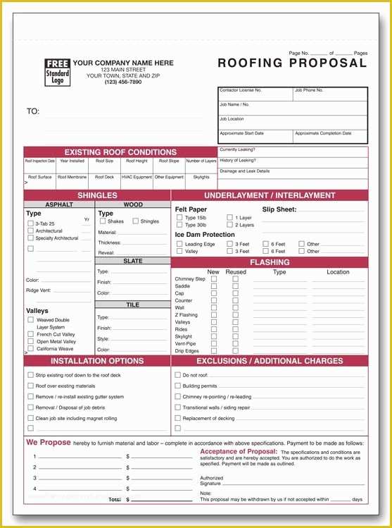 Contractor Bid Sheet Template Free Of Printable Roofing Estimate Sheet