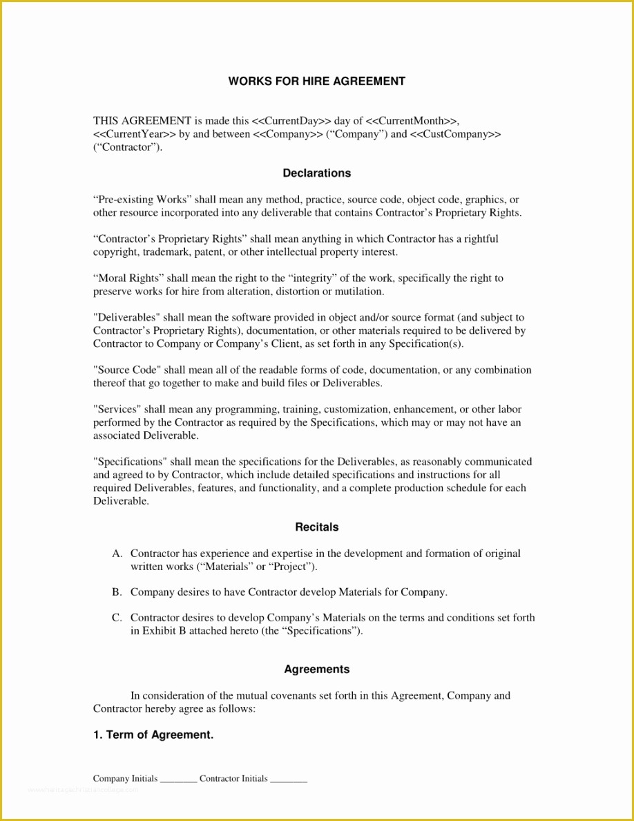 Contractor Service Agreement Template Free Of General Service Contract Free form Agreement Template Uk