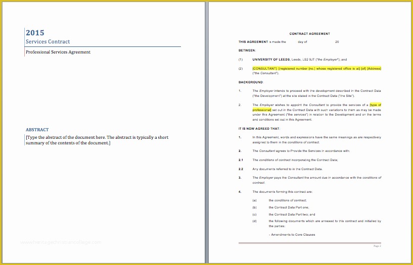 Contractor Service Agreement Template Free Of Professional Services Contract Template – Microsoft Word