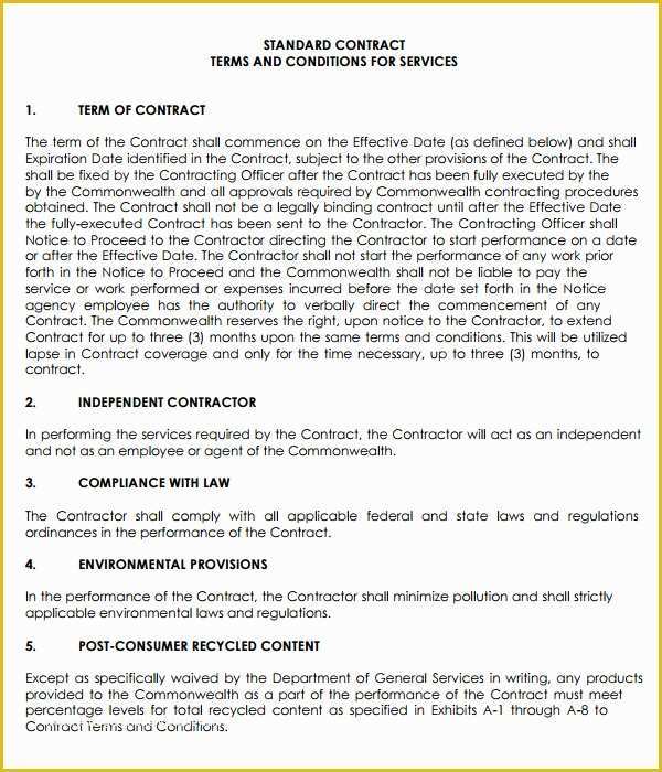 Contractor Service Agreement Template Free Of Sample Service Agreement Template 17 Free Documents