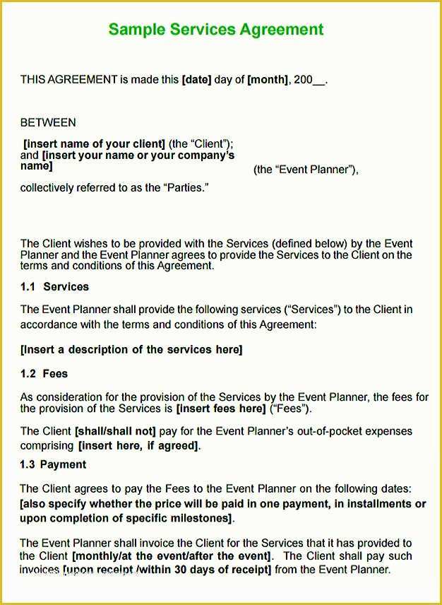 Contractor Service Agreement Template Free Of Service Contract Template and Important Terms to Write