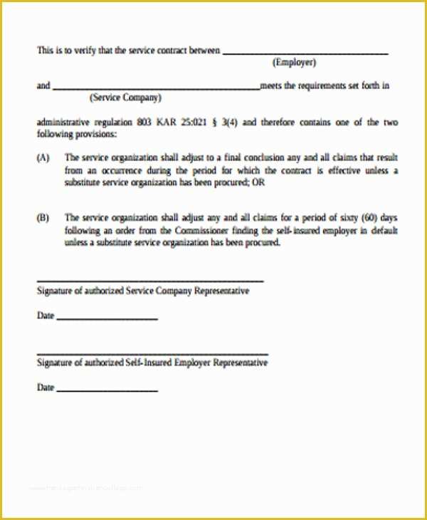 Contractor Service Agreement Template Free Of Simple Service Contract Sample 19 Examples In Word Pdf