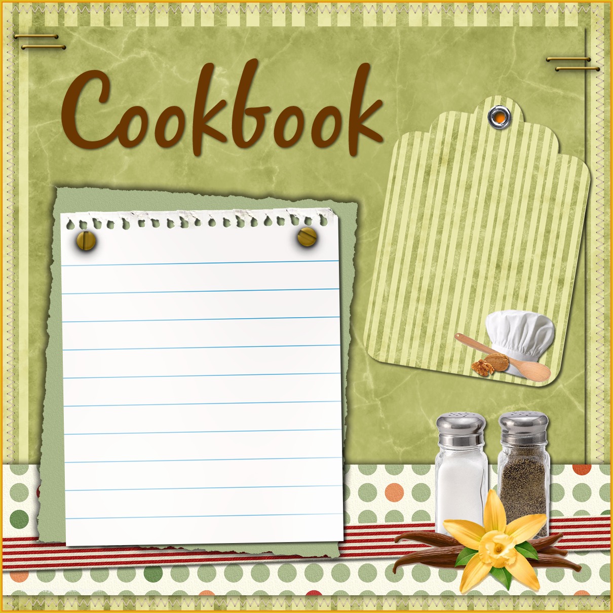 Printable Cookbook Template Printable World Holiday
