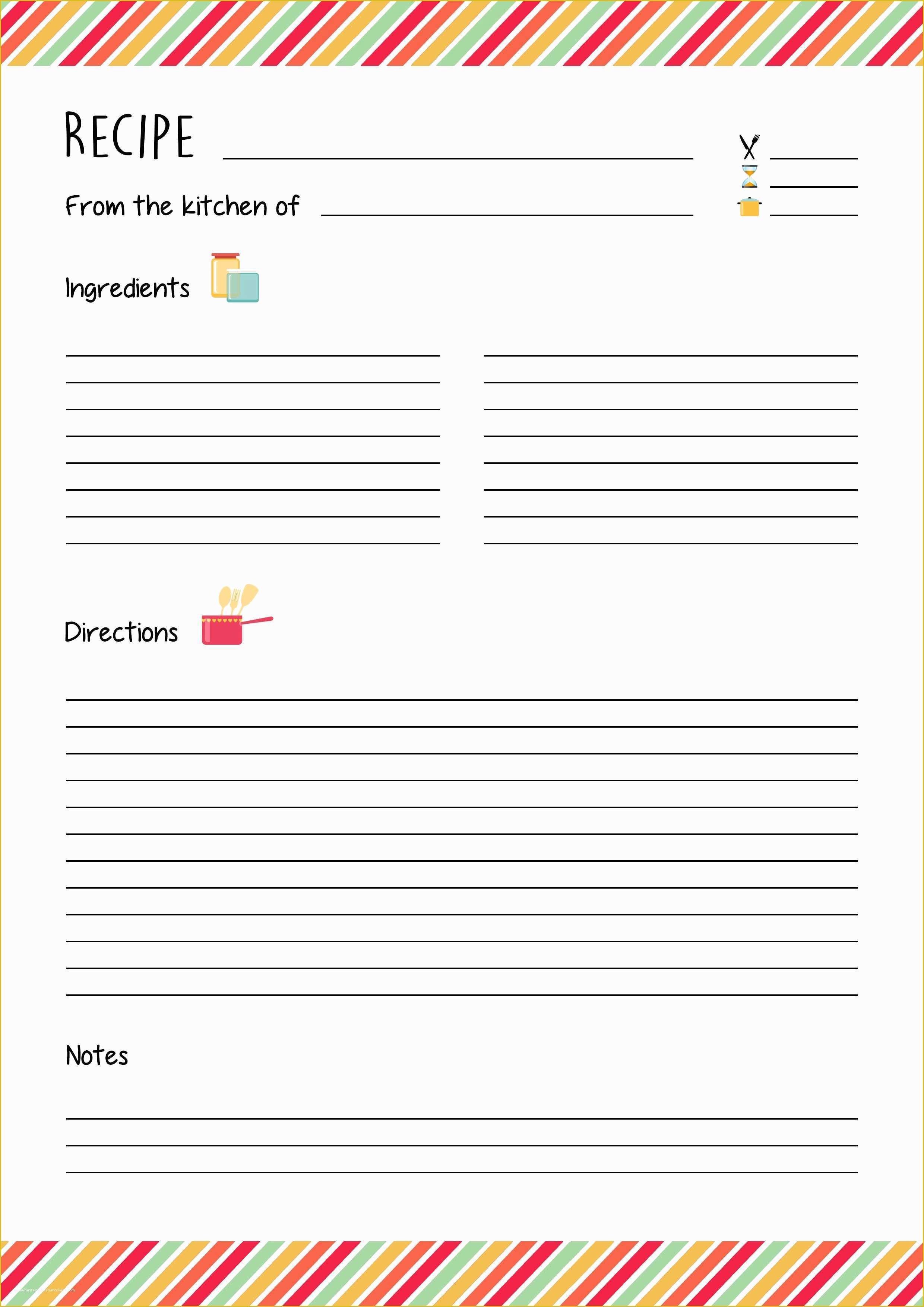 Cookbook Page Template Free Of Free Printable Recipe Template Diy Recipe Book A4