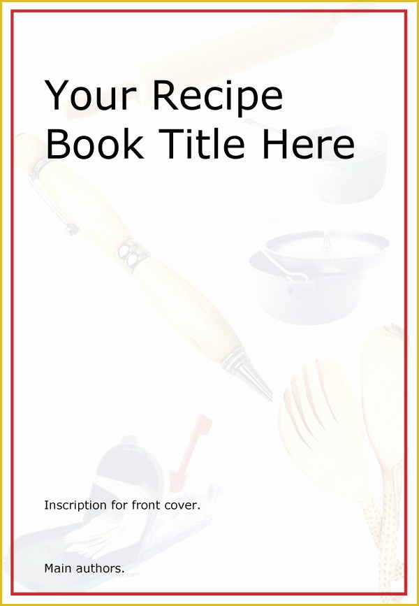 Cookbook Page Template Free Of Front Cover Design Template