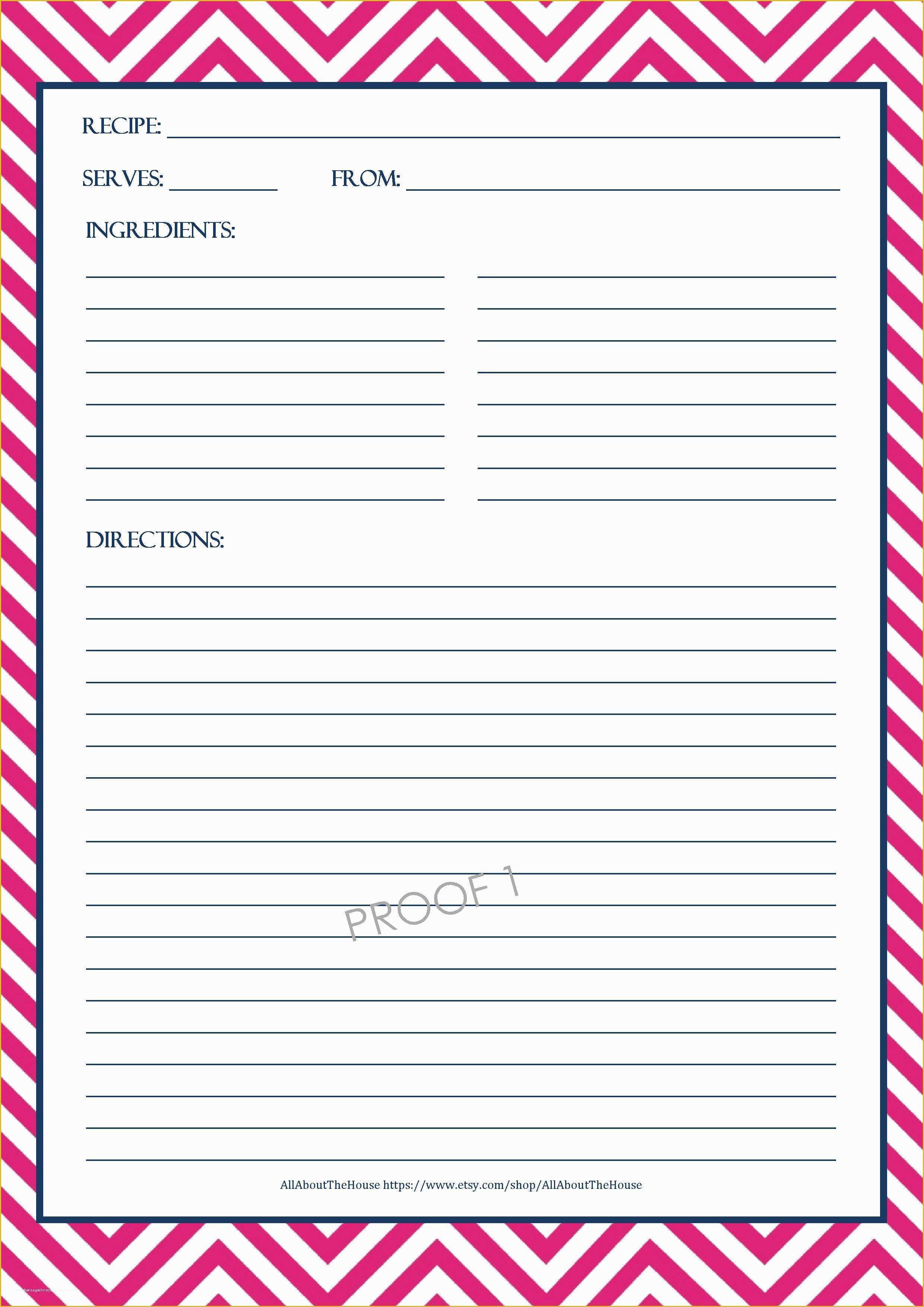 Cookbook Page Template Free Of Gallery
