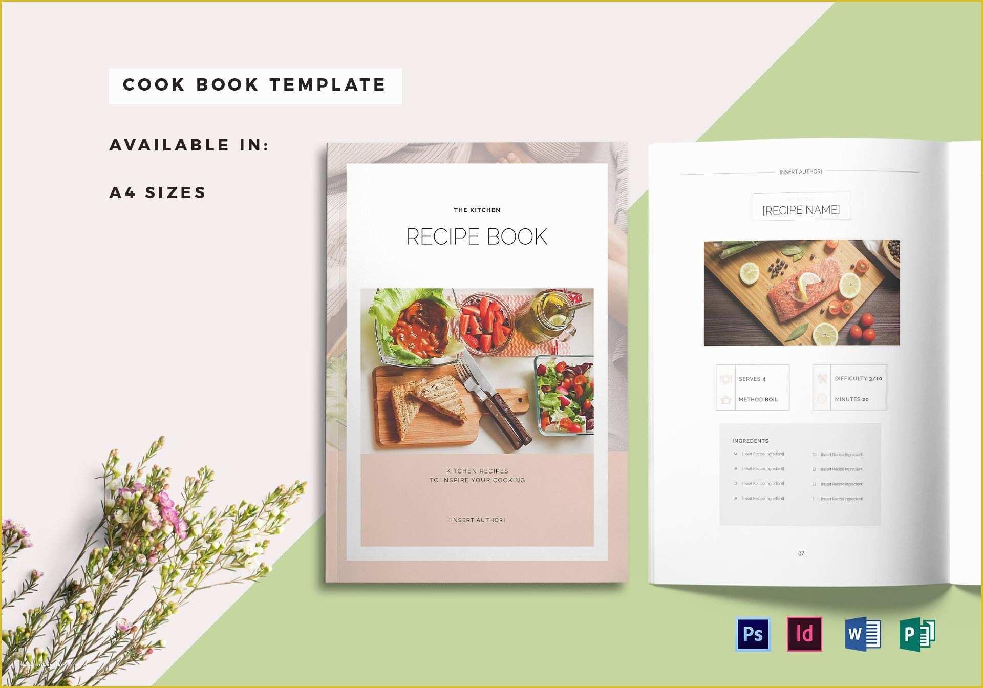 Cookbook Page Template Free Of Recipe Book Cover Template In Psd Word Publisher Indesign
