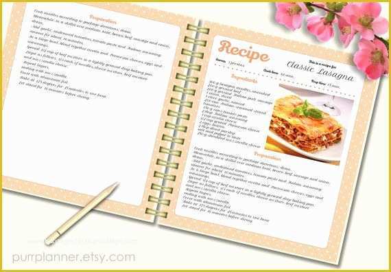 Cookbook Page Template Free Of Recipe Template Cook Book Doc Pdf Pattern Editable