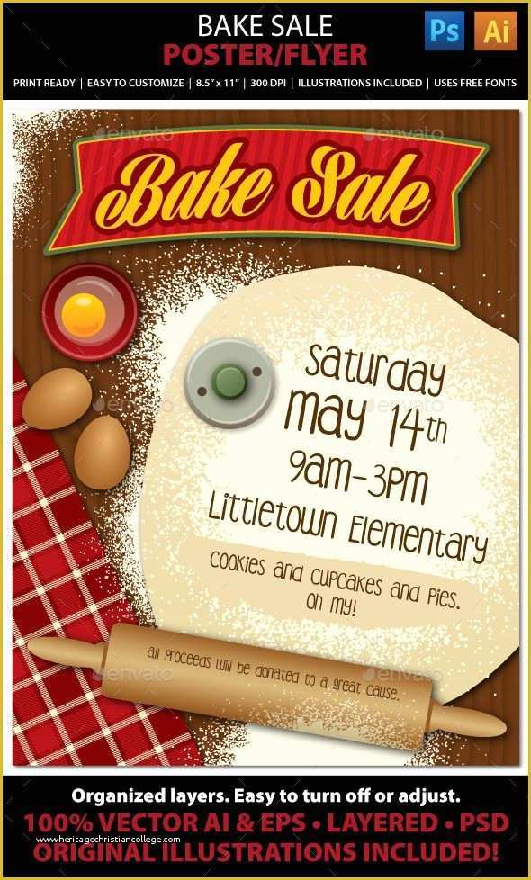 Cookie Flyer Template Free Of Bake Sale or Bakery Poster or Flyer