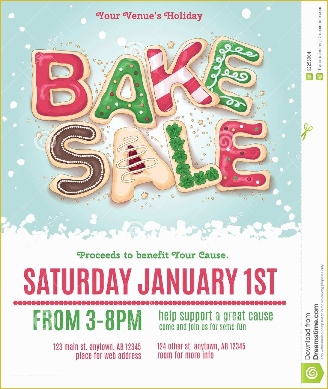 Cookie Flyer Template Free Of Christmas Bake Sale Flyer Stock Vector Image