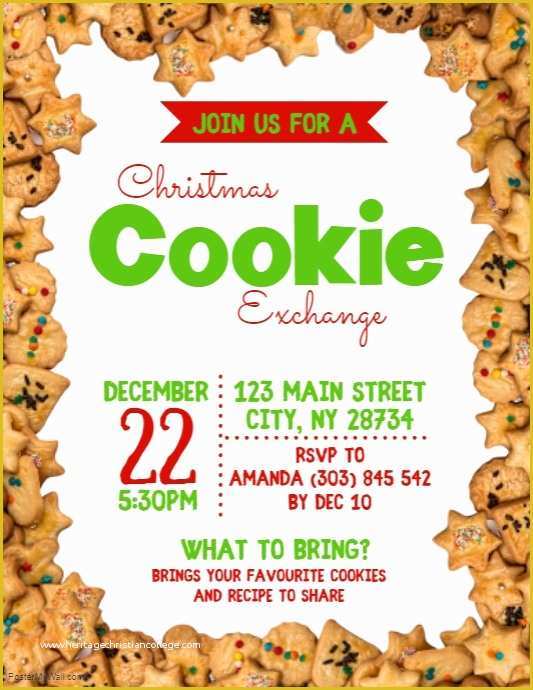 Cookie Flyer Template Free Of Christmas Cookie Exchange Flyer Template