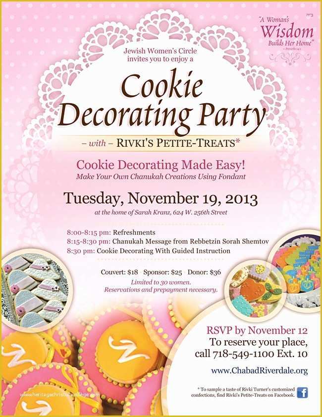 Cookie Flyer Template Free Of Cookie Decorating Party Chabad Lubavitch Of Riverdale
