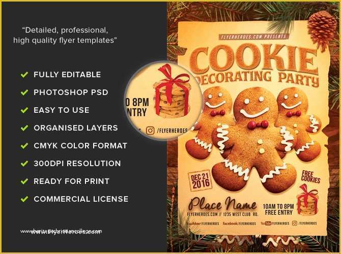 Cookie Flyer Template Free Of Cookie Decorating Party Flyer Template Flyerheroes
