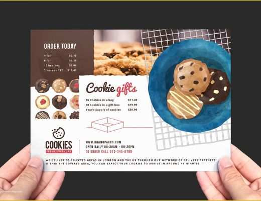 Cookie Flyer Template Free Of Cookie Shop Templates Pack for Shop &amp; Illustrator