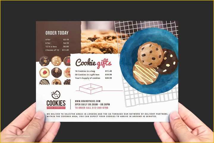 Cookie Flyer Template Free Of Cookie Shop Templates Pack for Shop &amp; Illustrator