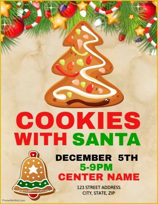 Cookie Flyer Template Free Of Cookies with Santa Template