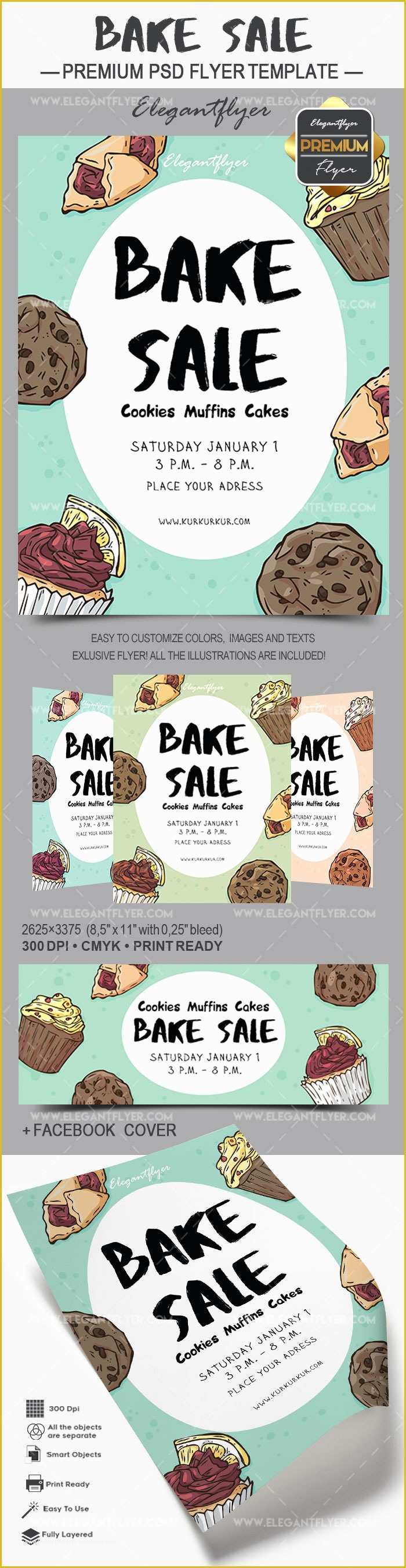 Cookie Flyer Template Free Of Flyer for Bake Sale Cookies Muffins Cakes – by Elegantflyer