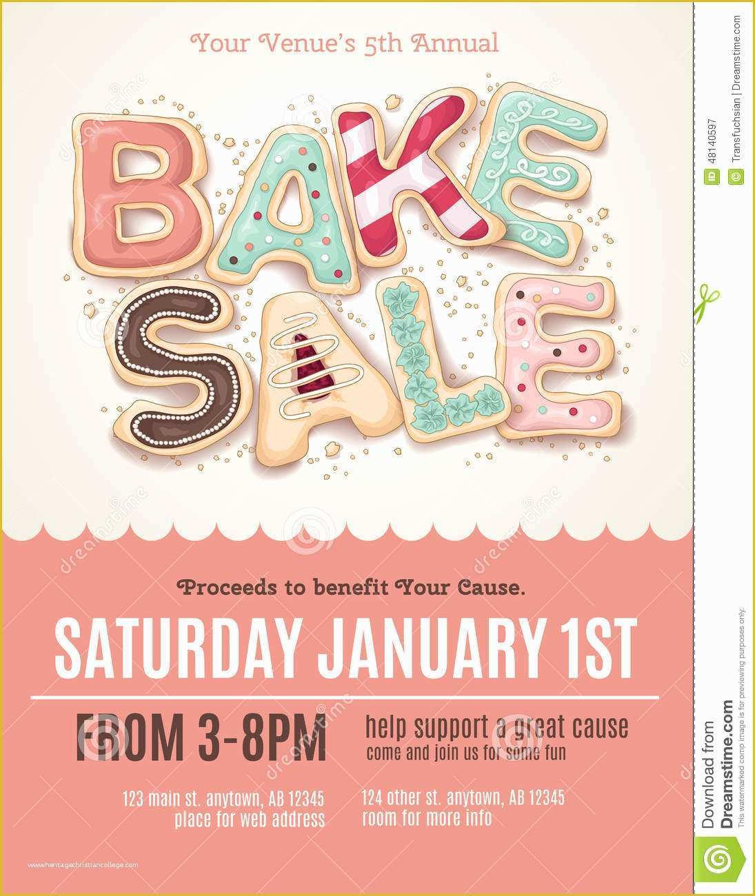 Cookie Flyer Template Free Of Fun Cookie Bake Sale Flyer Template Stock Vector Image