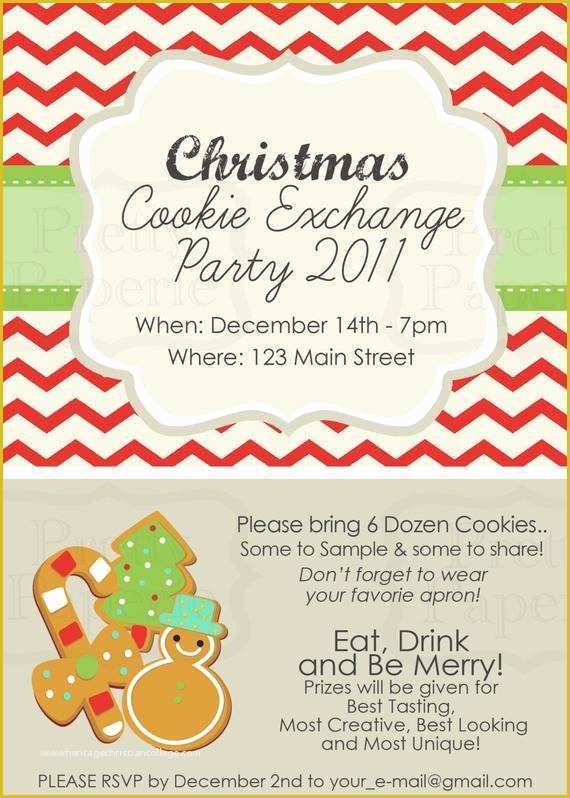 Cookie Flyer Template Free Of Items Similar to Custom Cookie Exchange Party Invite