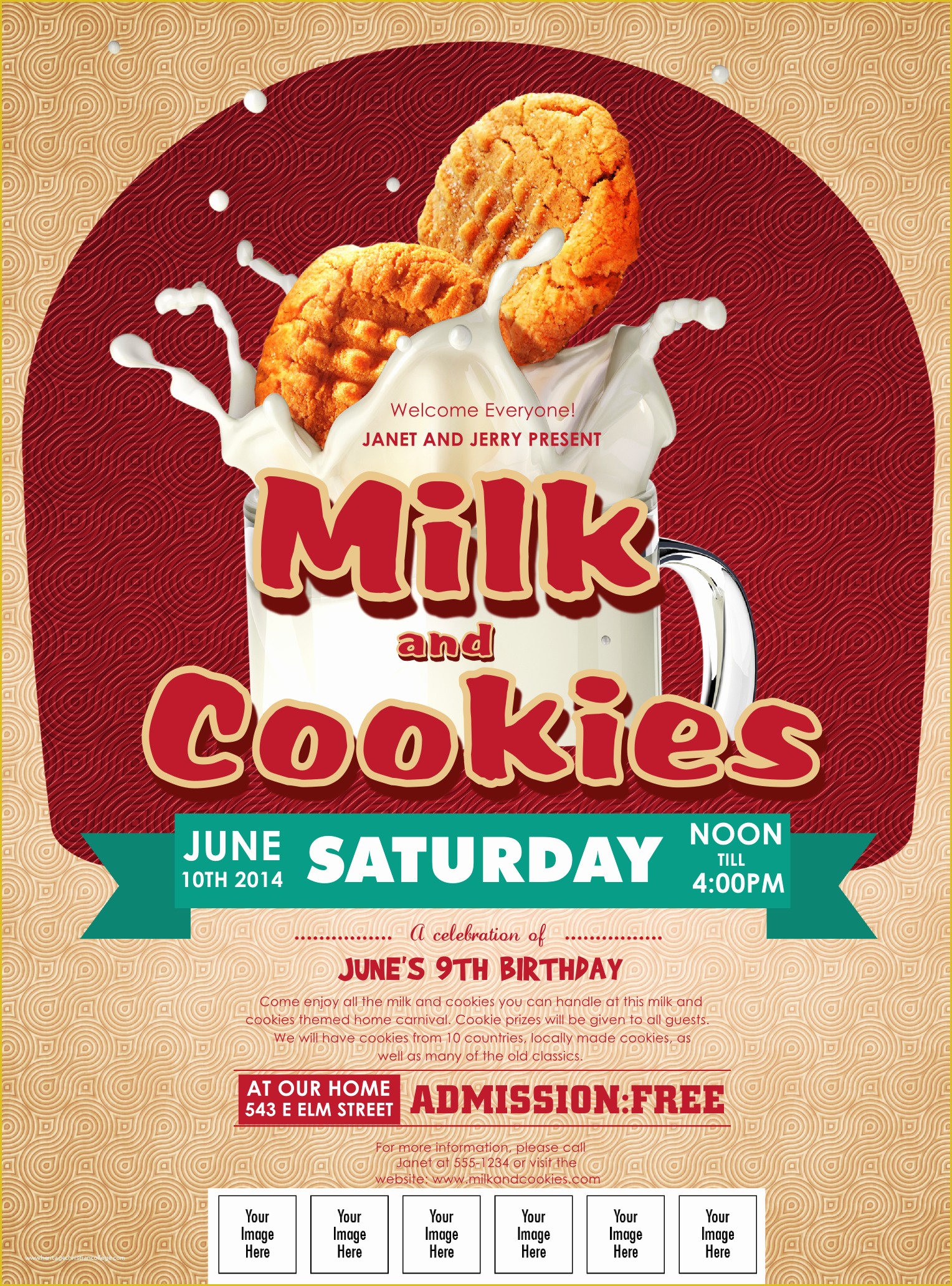 Cookie Flyer Template Free Of Milk &amp; Cookies Logo Flyer