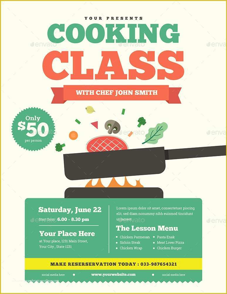 Cooking Flyers Templates Free Of Cooking Class Flyer by Guuver