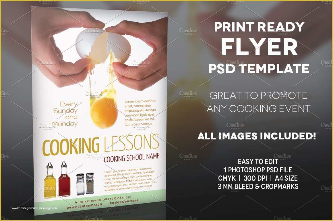 Cooking Flyers Templates Free Of Cooking Lessons 2 A4 Flyer Template Flyer Templates