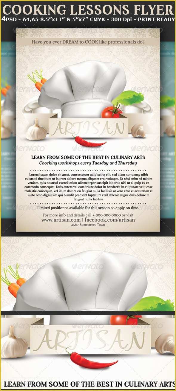 Cooking Flyers Templates Free Of Cooking Lessons Flyer Template by Hotpin