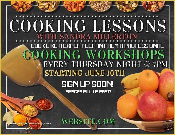 Cooking Flyers Templates Free Of Cooking Lessons Template