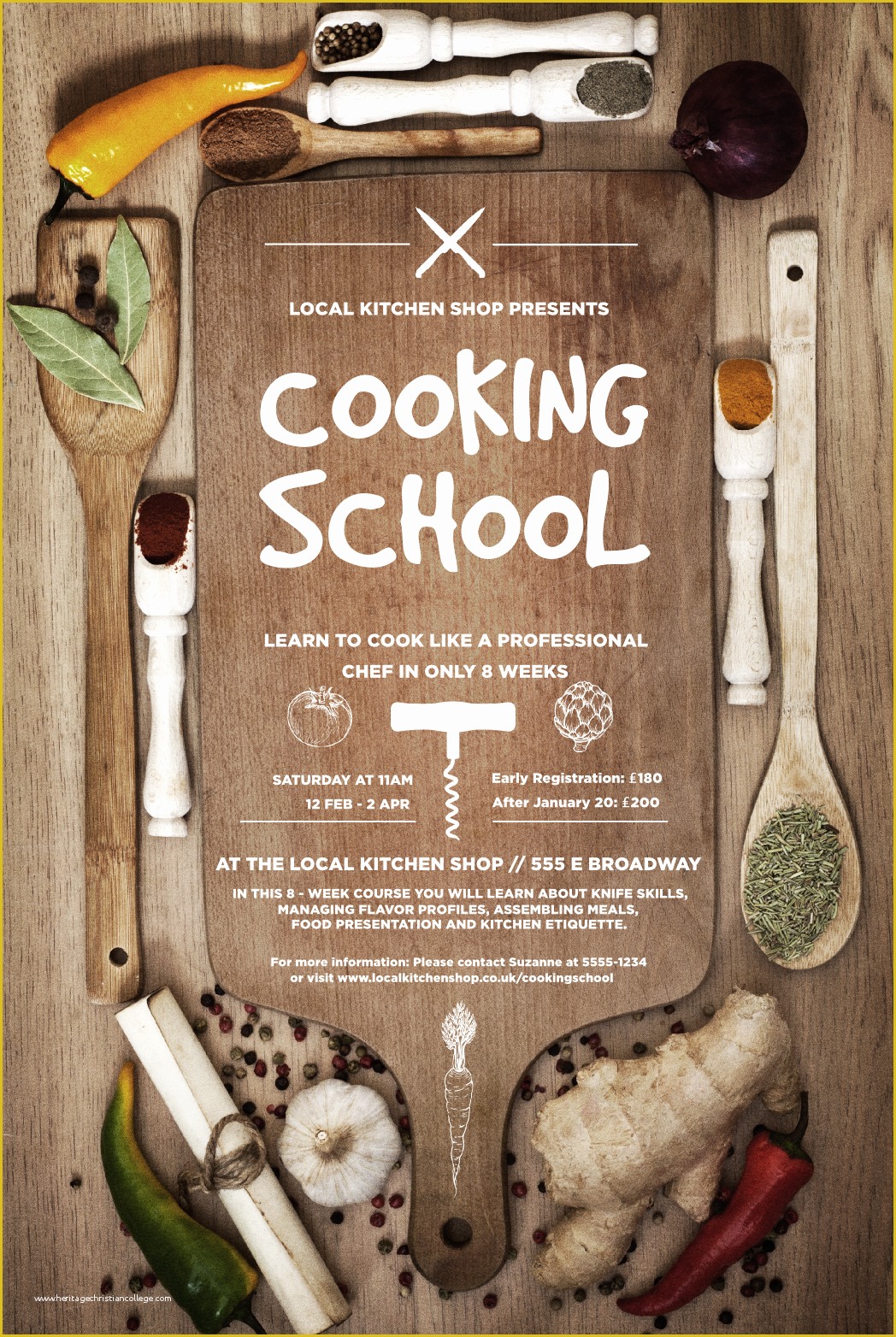 Cooking Flyers Templates Free Of Cooking School Poster