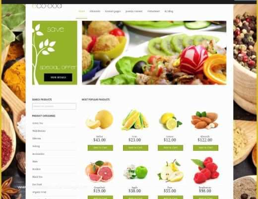 Cooking Website Templates Free Download Of 29 Grocery Store Website themes &amp; Templates