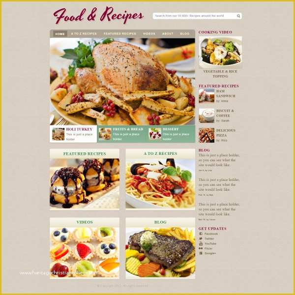 Cooking Website Templates Free Download Of Delicate Food with Recipes Website Template Free