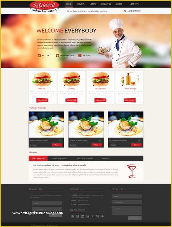 Cooking Website Templates Free Download Of Fast Food Website Psd Template Free