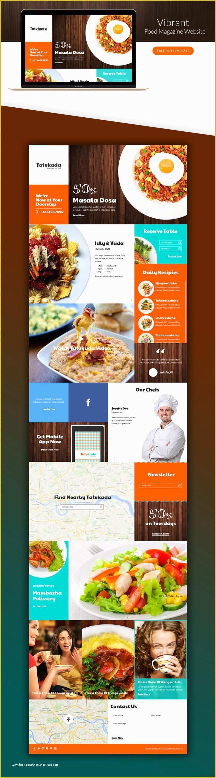 Cooking Website Templates Free Download Of Vibrant Food Magazine Website Template Free Psd Download