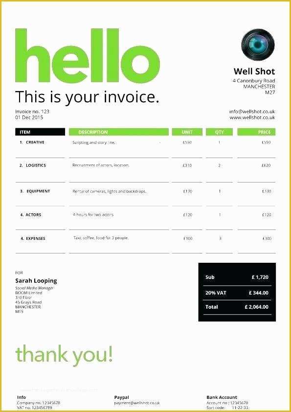Cool Invoice Template Free Of Cool Invoice Full Size Size Medium Size