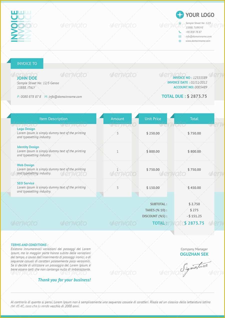 Cool Invoice Template Free Of Cool Invoices by Oguzhansek