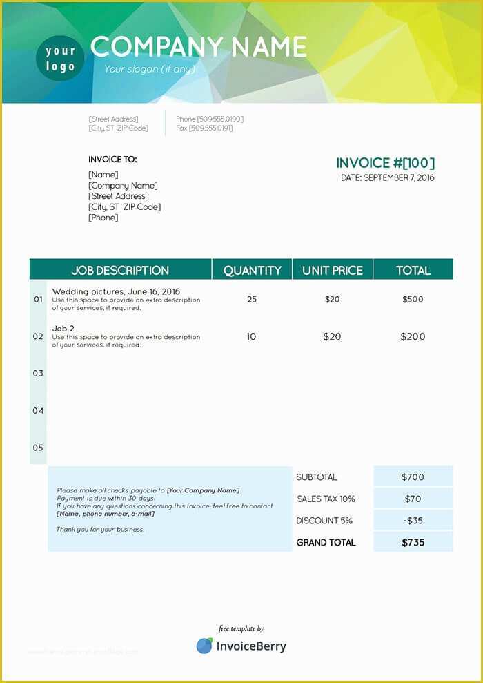 Cool Invoice Template Free Of Free Indesign Invoice Templates