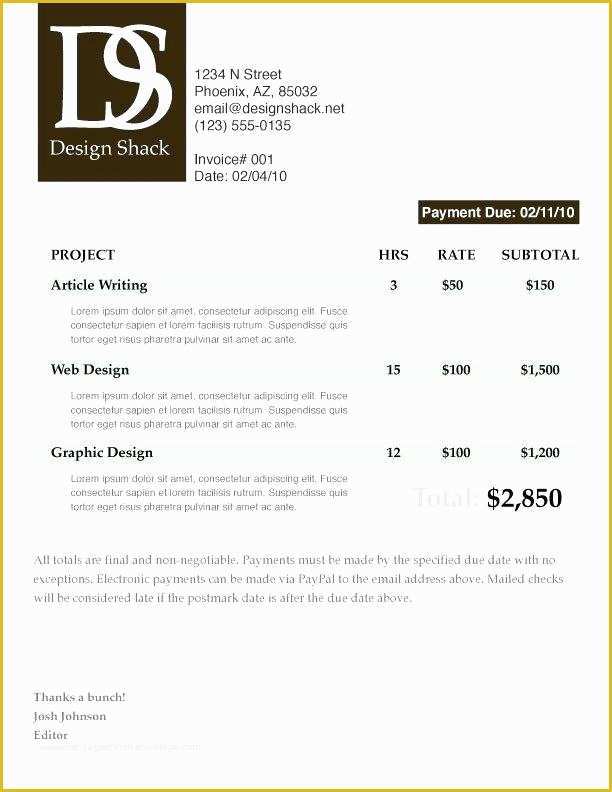 Cool Invoice Template Free Of Invoice Design Invoice Template Xls Free Download Cool