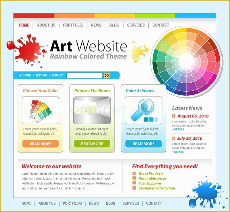 Copyright Free Website Templates Of Art Creative Paint Website Template Design Royalty Free