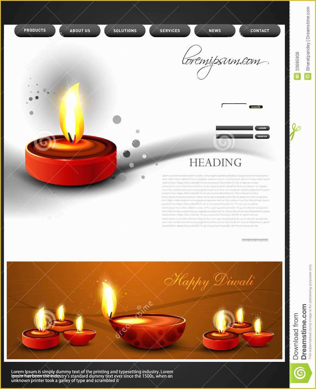 Copyright Free Website Templates Of Beautiful Happy Diwali Colorful Hindu Festival Web Stock