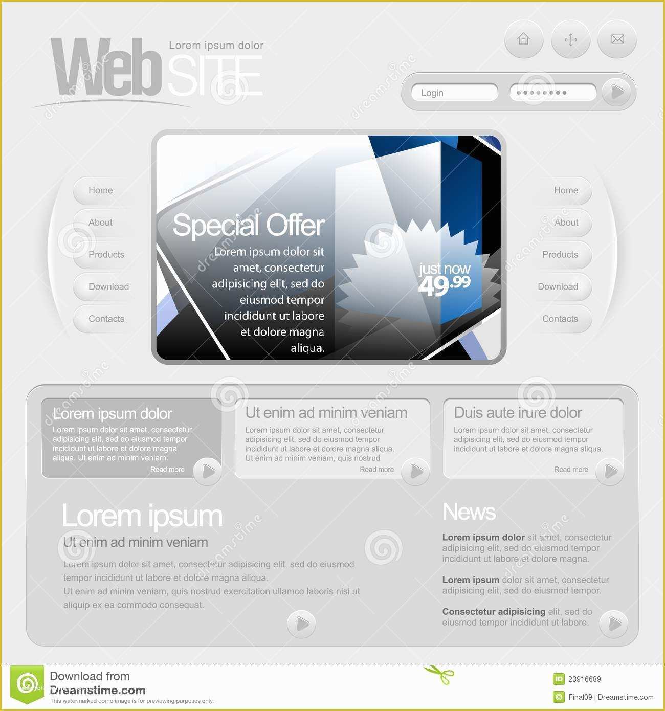 Copyright Free Website Templates Of Gray Website Template 960 Grid Royalty Free Stock
